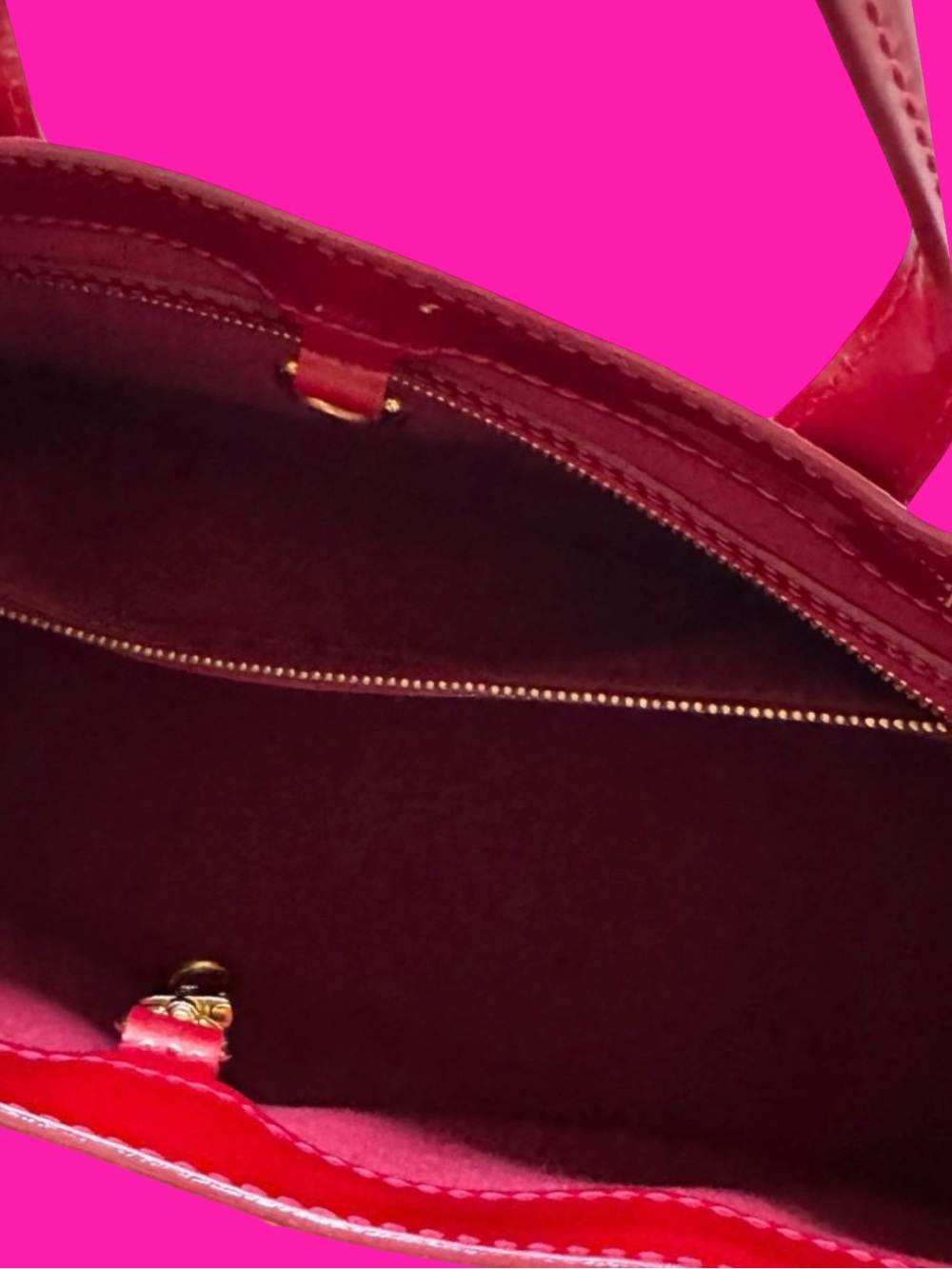 Louis Vuitton Red Vernis LV Wilshire Boulevard PM Tote with Monogram - Picture 4 of 6